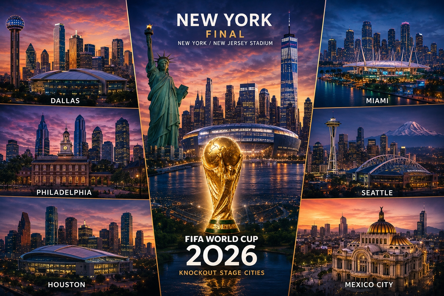 مدن الأدوار الإقصائية في كأس العالم 2026