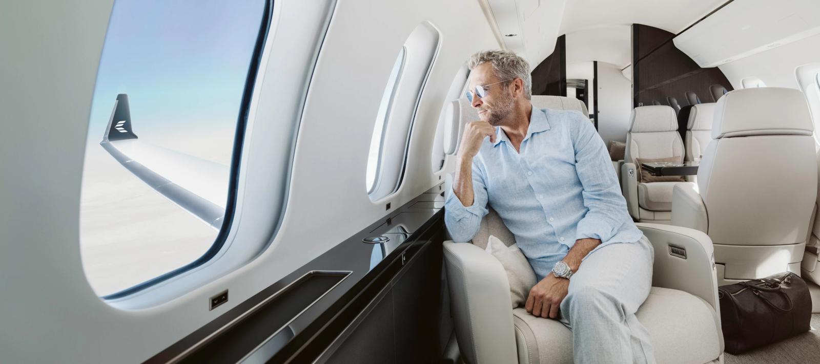 تجربة سفر هادئة داخل مقصورة Global 8000 الفاخرة