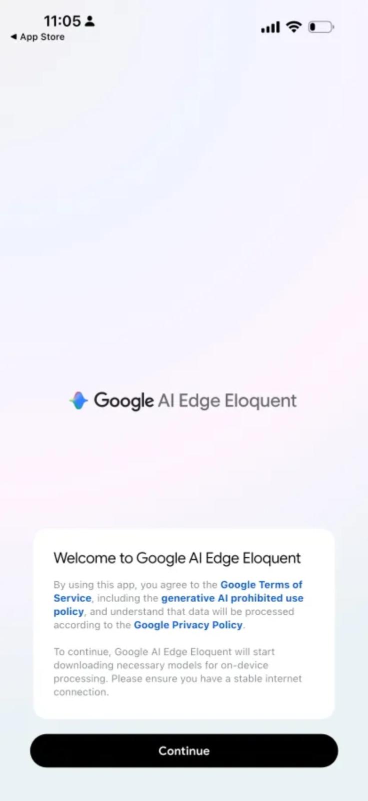 تطبيق Google AI Edge Eloquent