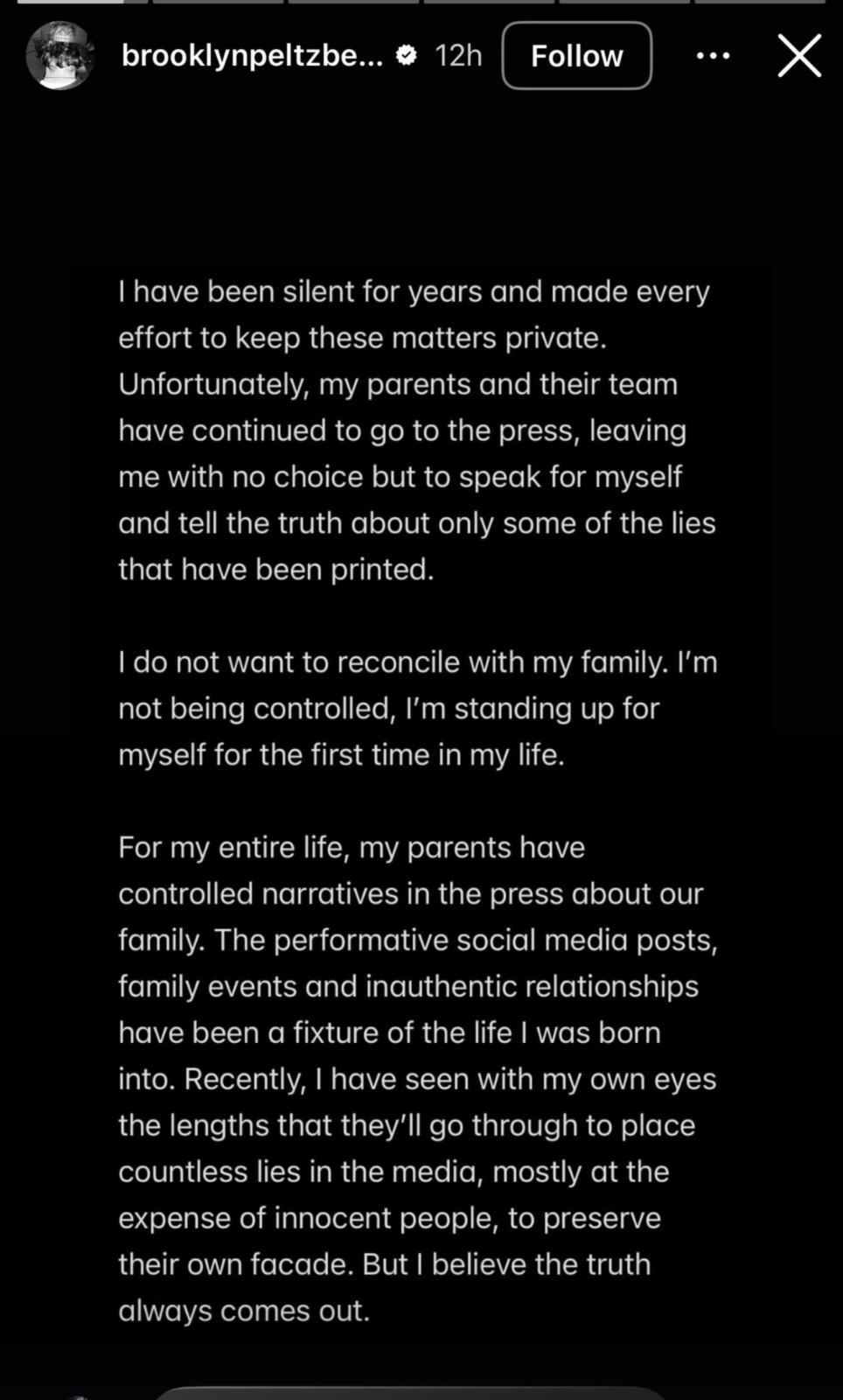 أخر تصريحات بروكلين بيكهام