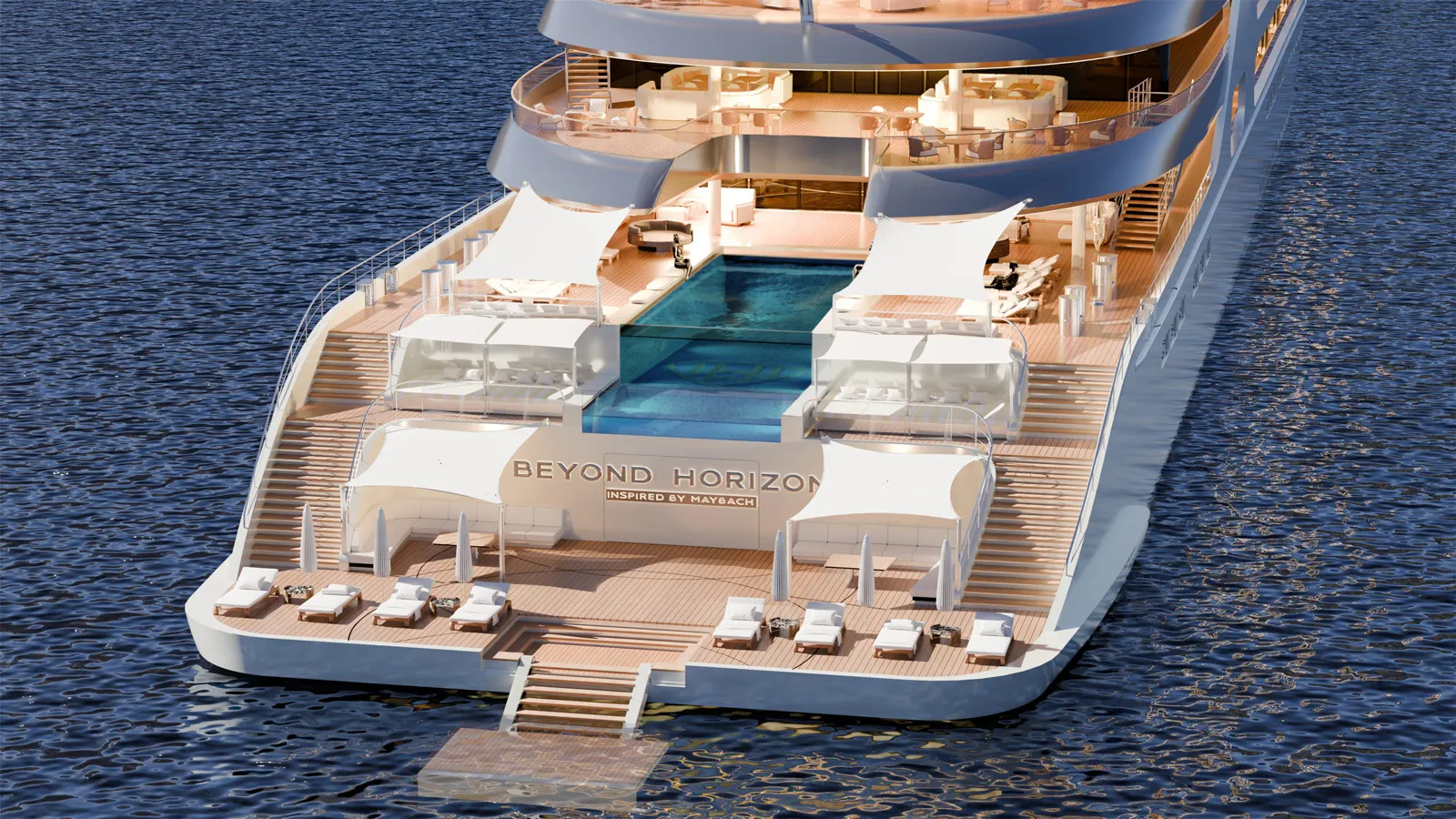 منصة يخت Beyond Horizons تكشف طبقات من الترف مع مسبح ممتد ومناطق استرخاء متعددة